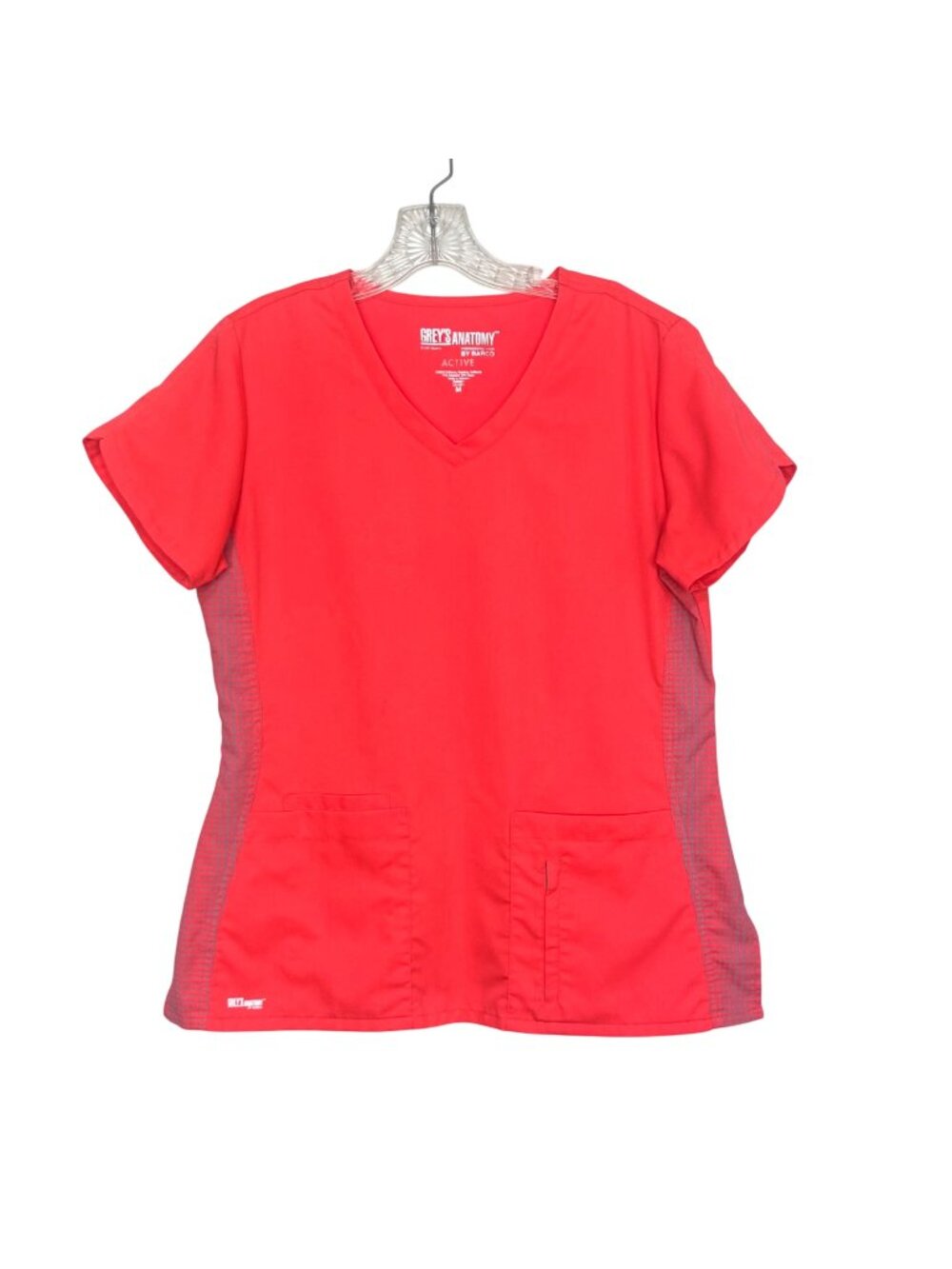 Greys Anatomy Active Barco Scrub Top Womens Pockets Pink Size Medium